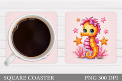 Seahorse Coaster Design. Seahorse Sublimation Product Image 1