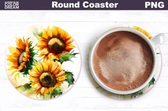 Sunflowers Coaster | Car Coaster Sublimation Product Image 1