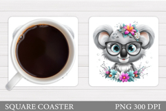 Cute Koala Coaster Design. Koala Sublimation Product Image 1