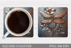 Dragonfly Coaster Design. Dragonfly Coaster Sublimation Product Image 1