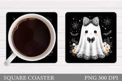 Halloween Ghost Teacher Coaster. Cute Ghost Coaster Design Product Image 1