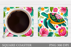 Cute Turtle Coaster Design. Cute Turtle Sublimation Product Image 1