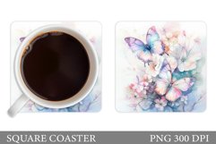 Butterflies Coaster Sublimation. Butterflies Sublimation Product Image 1