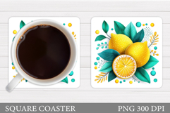 Lemons Coaster Design. Lemons Sublimation Product Image 1