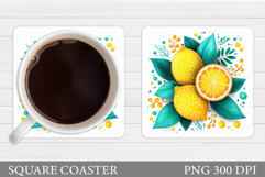 Lemons Coaster Design. Lemons Sublimation Product Image 1