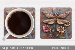 Dragonfly Coaster Design. Dragonfly Coaster Sublimation Product Image 1