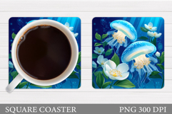 Jellyfish Coaster Sublimation. Jellyfish Sublimation Product Image 1