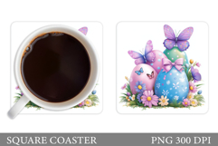 Easter Eggs Coaster Sublimation. Easter Coaster Design Product Image 1