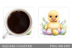 Easter Duck Coaster Sublimation. Duck Coaster Design Product Image 1