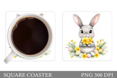 Easter Bunny Coaster. Bunny Easter Coaster Design Product Image 1