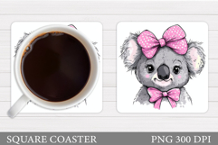 Cute Koala Coaster Design. Koala Sublimation Product Image 1