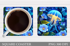 Jellyfish Coaster Sublimation. Jellyfish Sublimation Product Image 1