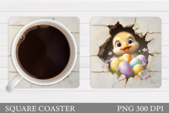 Easter Duck Coaster Sublimation. Duck Coaster Design Product Image 1