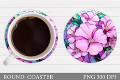Flowers Coaster Sublimation. Flowers Coaster Design Product Image 1