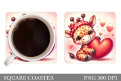 Valentines Giraffe Coaster. Cute Giraffe Coaster Product Image 1