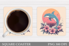 Dolphin Coaster Design. Dolphin Sublimation Product Image 1