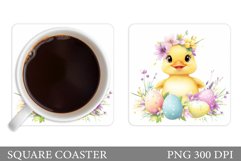 Easter Duck Coaster Sublimation. Duck Coaster Design Product Image 1