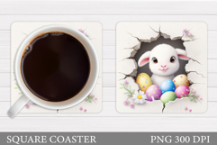 Easter Lamb Coaster Sublimation. Easter Coaster Design Product Image 1
