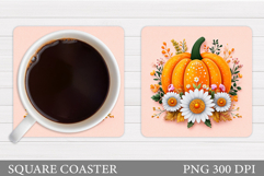 Pumpkin Coaster Design. Pumpkin Sublimation Product Image 1