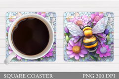 Bee Coaster Sublimation. Bee Sublimation Product Image 1