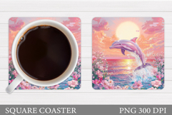 Dolphin Coaster Design. Dolphin Sublimation Product Image 1