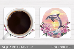 Dolphin Coaster Design. Dolphin Sublimation Product Image 1