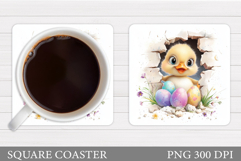 Easter Duck Coaster Sublimation. Duck Coaster Design Product Image 1