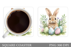 Easter Bunny Coaster. Bunny Easter Coaster Design Product Image 1