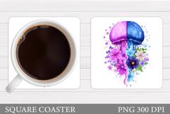 Jellyfish Coaster Sublimation. Jellyfish Sublimation Product Image 1