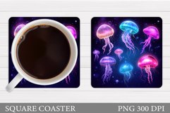 Jellyfish Car Coaster Design. Jellyfish Coaster Sublimation Product Image 1