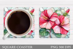 Floral Coaster Design. Flowers Coaster Sublimation Product Image 1