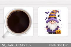 Halloween Gnome Coaster. Halloween Coaster Sublimation Product Image 1