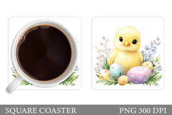 Easter Chick Coaster Design. Easter Coaster Sublimation Product Image 1