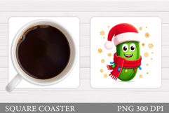 Christmas Pickle Coaster. Christmas Cucumber Coaster Design Product Image 1