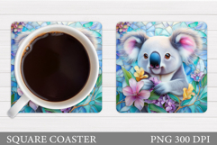 Cute Koala Coaster Design. Koala Sublimation Product Image 1