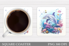 Dolphin Coaster Design. Dolphin Sublimation Product Image 1