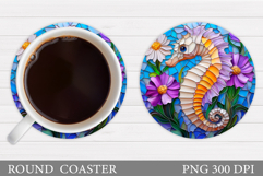 Seahorse Coaster Design. Seahorse Sublimation Product Image 1