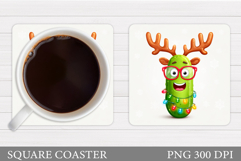 Christmas Pickle Coaster. Christmas Cucumber Coaster Design Product Image 1