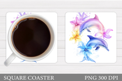 Dolphin Coaster Design. Dolphin Sublimation Product Image 1