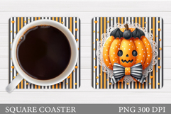 Cute Pumpkin Coaster. Cute Halloween Coaster Sublimation Product Image 1