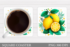 Lemons Coaster Design. Lemons Sublimation Product Image 1