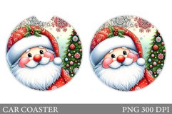Santa Claus Car Coaster. Christmas Car Coaster Design Product Image 1