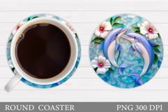Dolphin Coaster Design. Dolphin Sublimation Product Image 1