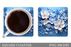 Flowers Coaster Design. 3D Flowers Coaster Sublimation Product Image 1