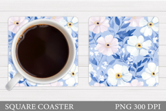 Flowers Coaster Sublimation. Floral Coaster Design Product Image 1
