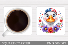 Patriotic Goose Coaster. Patriotic Coaster Sublimation Product Image 1