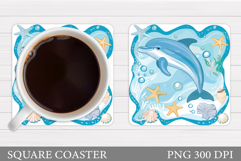 Dolphin Coaster Sublimation. Dolphin Coaster Design Product Image 1
