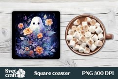 Halloween ghost square coaster sublimation 