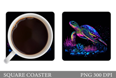 Turtle Coaster Design. Turtle Coaster Sublimation Product Image 1
