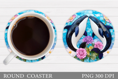 Whale Coaster Design. Whale Coaster Sublimation Product Image 1